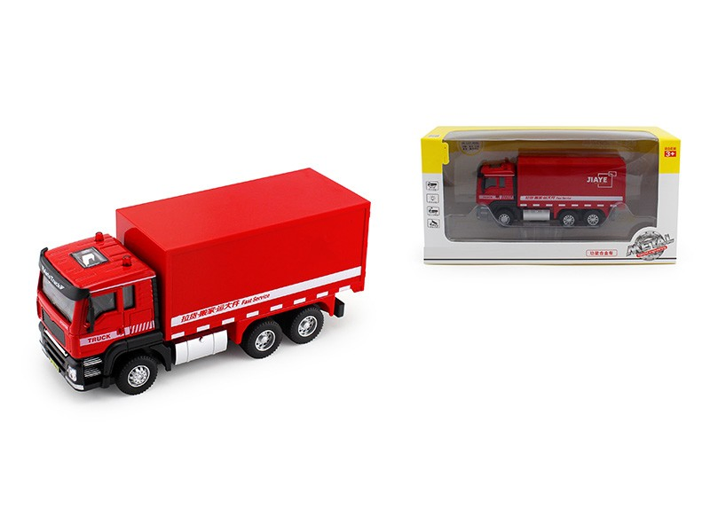 1:50 Scale Alloy Pull Back Garbage Truck Toy - Friction Powered Metal Car Model for Kids