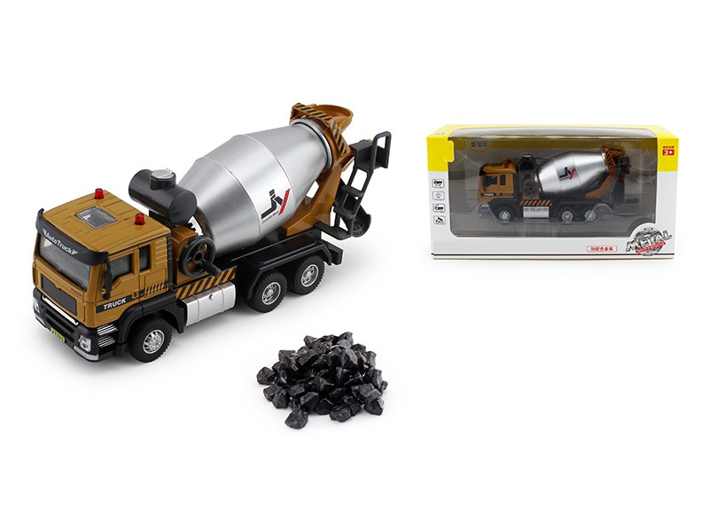 1:50 Scale Alloy Pull Back Garbage Truck Toy - Friction Powered Metal Car Model for Kids