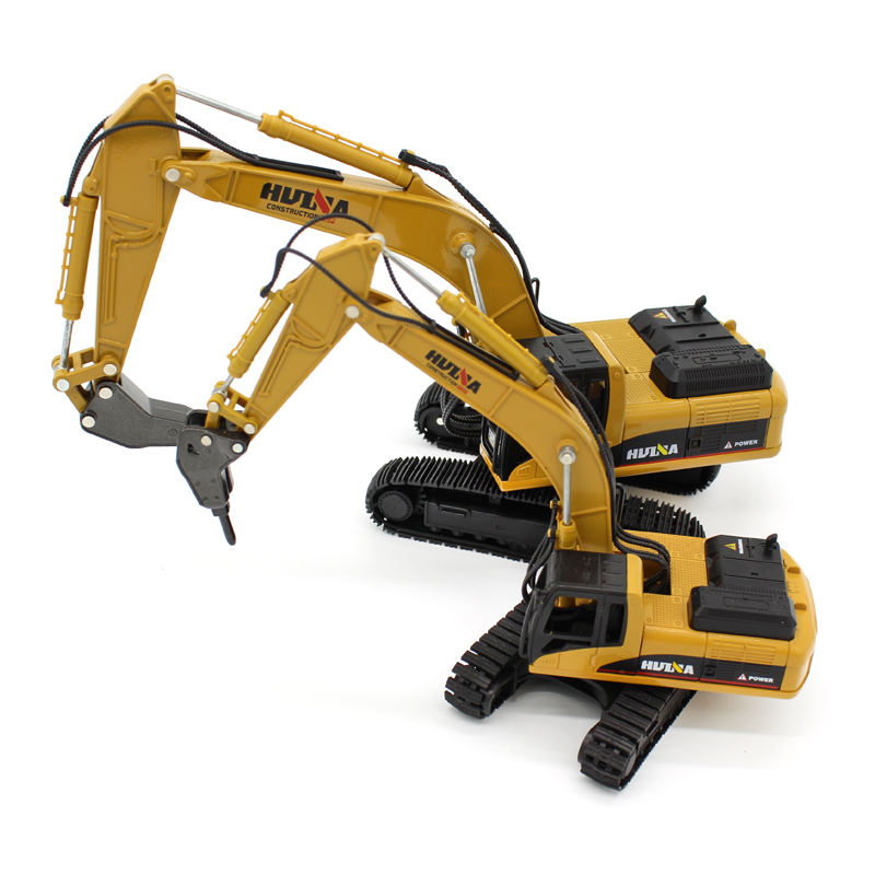 Huina 1711 Die Cast Alloy 1:50 Scale Remote Control Excavator Toy for Kids - Static Model Construction Vehicle