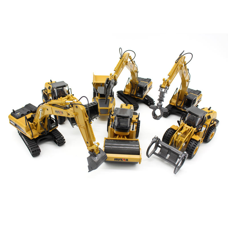 Huina 1711 Die Cast Alloy 1:50 Scale Remote Control Excavator Toy for Kids - Static Model Construction Vehicle