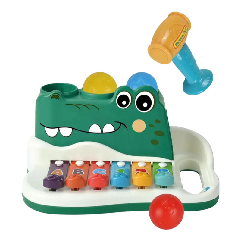 Wholesale Baby Xylophone Toy - Colorful Crocodile Hammer Ball Sliding Piano Musical Instrument for Toddlers