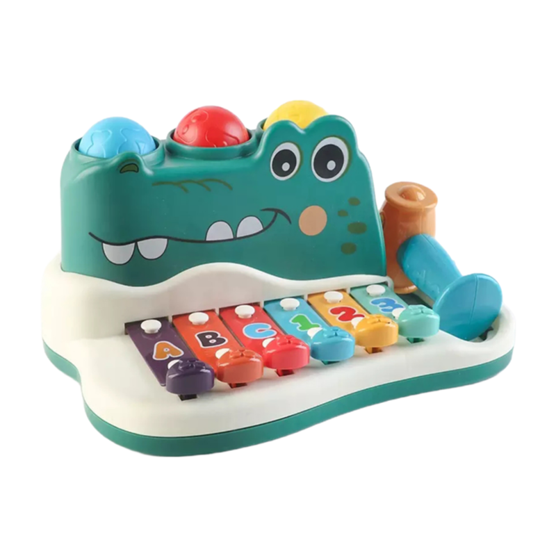 Wholesale Baby Xylophone Toy - Colorful Crocodile Hammer Ball Sliding Piano Musical Instrument for Toddlers