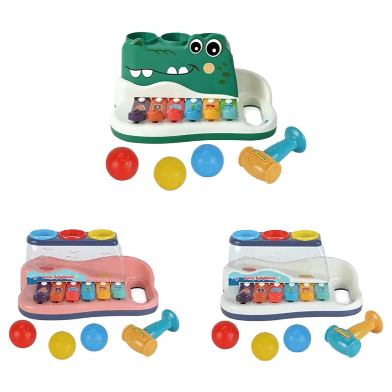 Wholesale Baby Xylophone Toy - Colorful Crocodile Hammer Ball Sliding Piano Musical Instrument for Toddlers