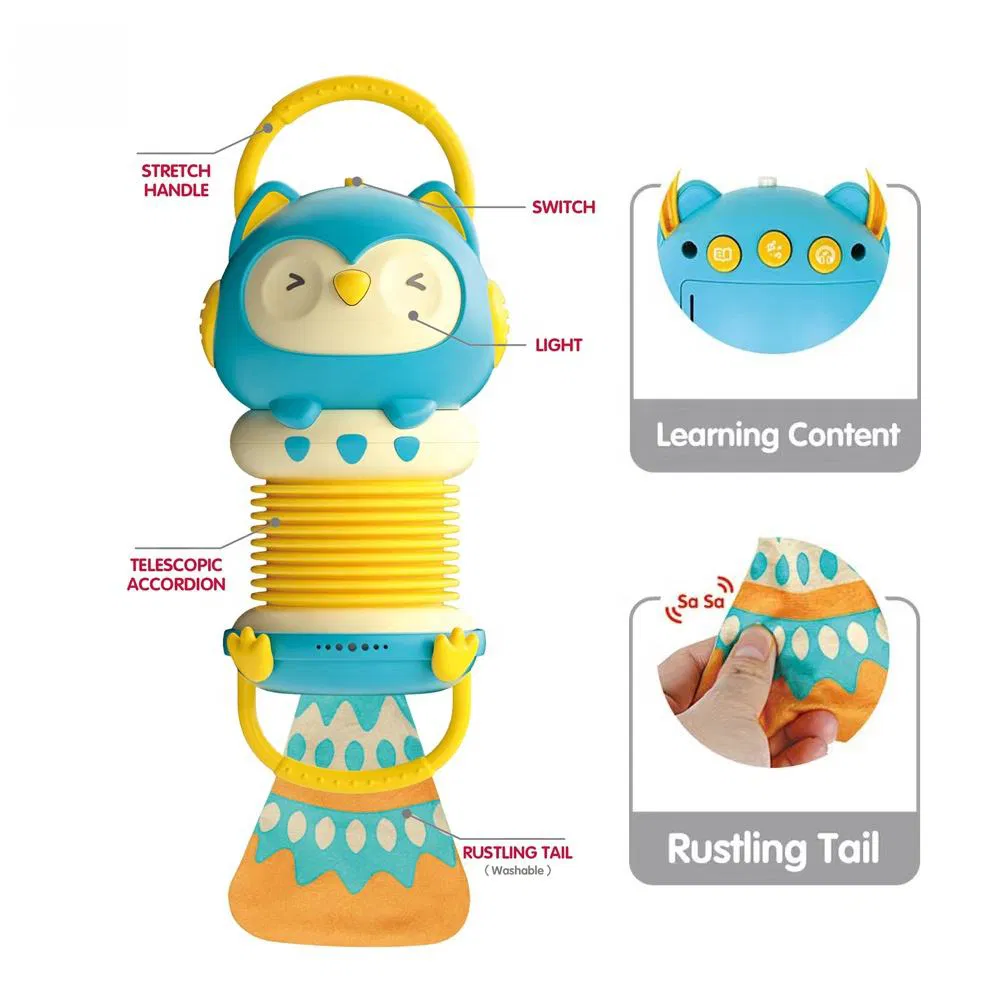 Owl Animal Musical Accordion Toy for Early Childhood Education - Light & Sound Baby Instrument