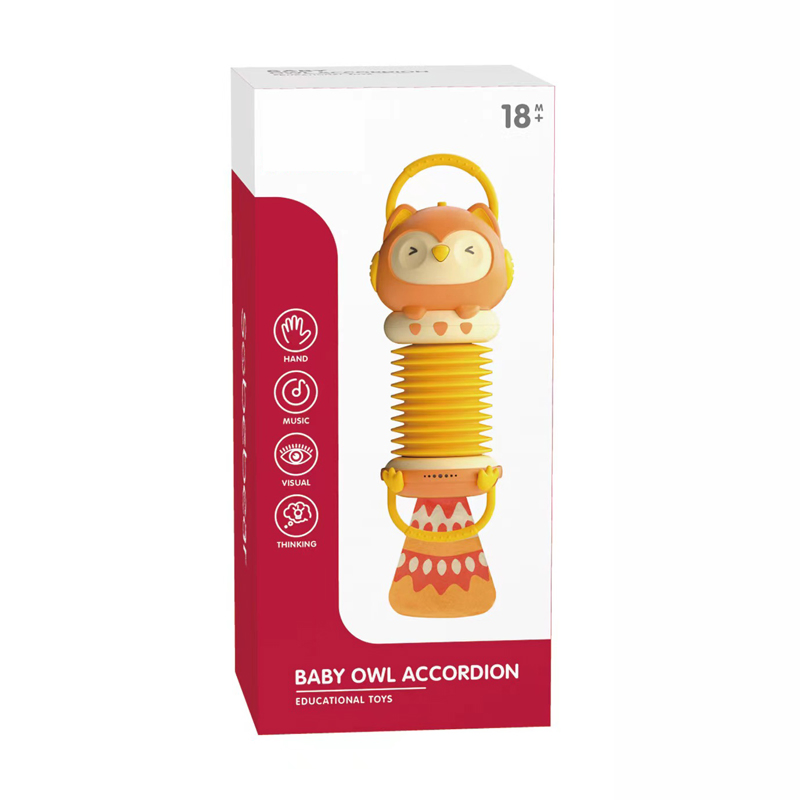 Owl Animal Musical Accordion Toy for Early Childhood Education - Light & Sound Baby Instrument