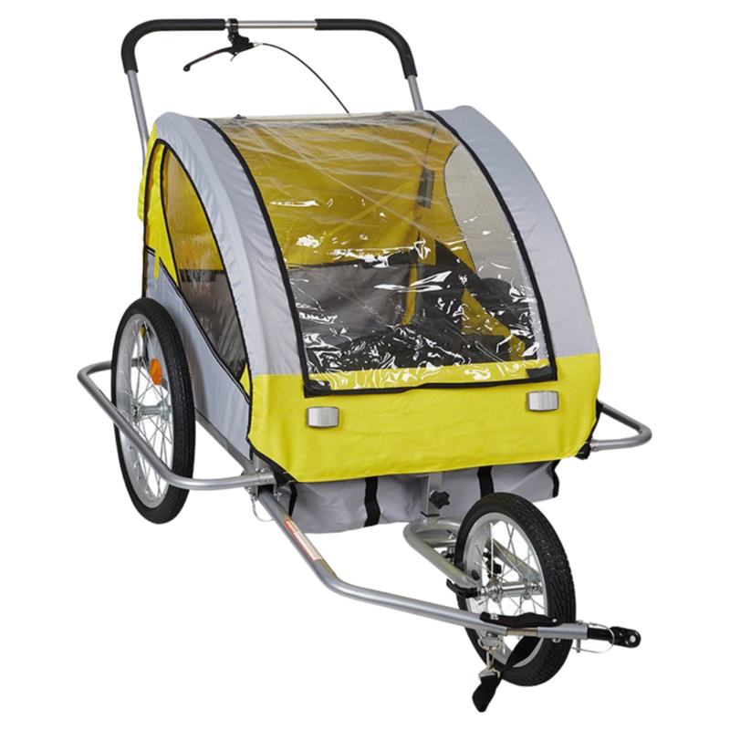 Foldable Outdoor Bike Trailer with 14" Front Wheel and 20" Rear Wheel Quick Release Design