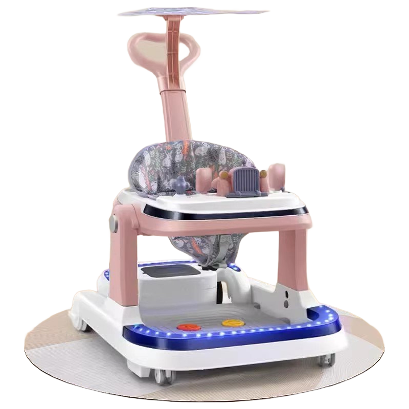 4-in-1 Musical Baby Walker with Wheels and Seat - CE Certified Baby Push Walker Toy