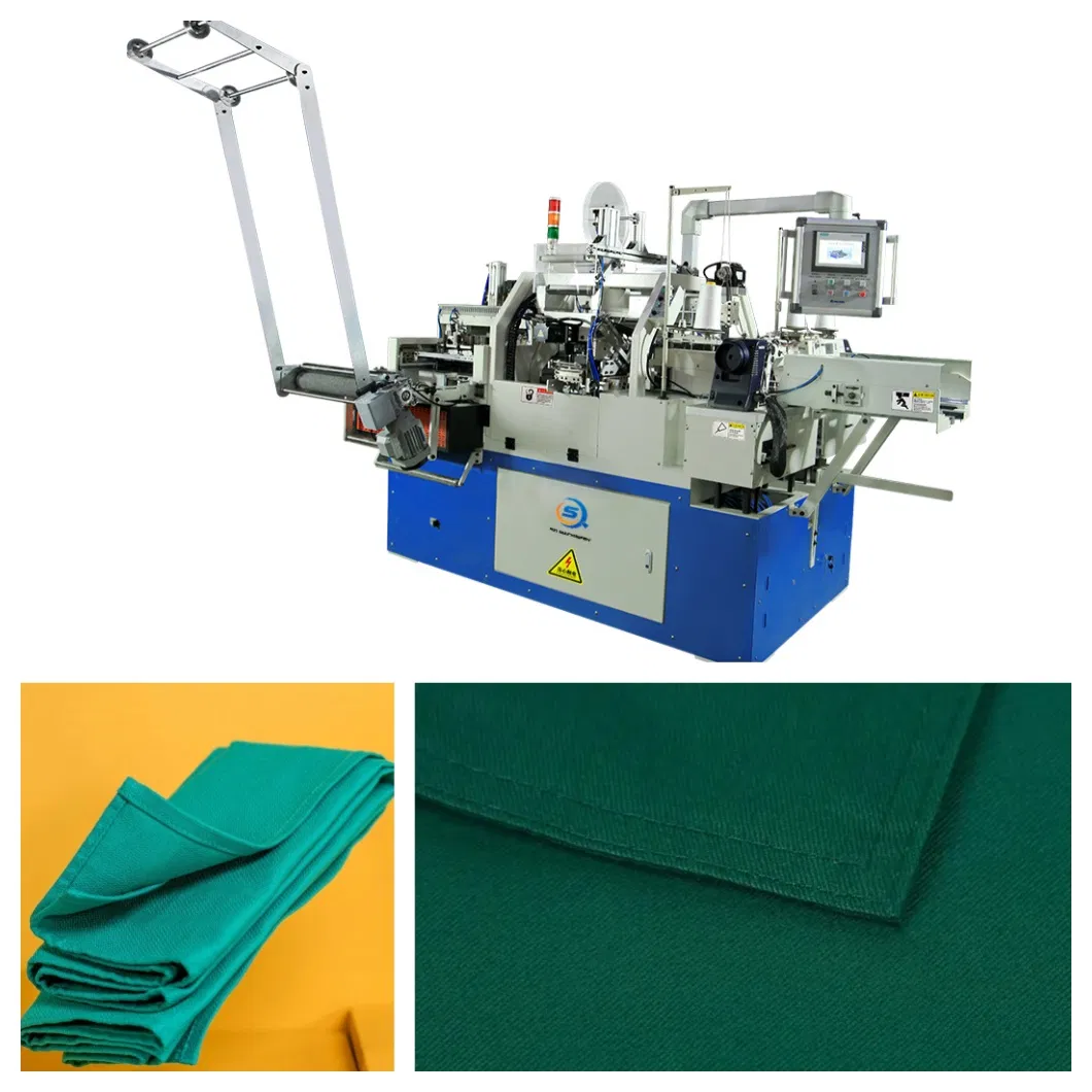 Automatic Surgical Towel Sewing Machine for Hemming & Cutting - Factory Direct Supply