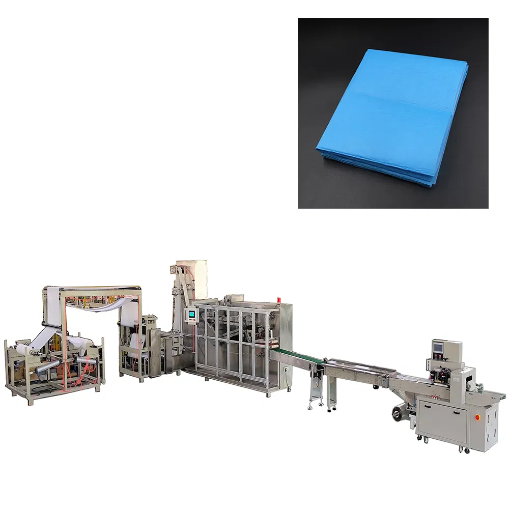 High-Speed Surgical Drape Folding Machine for Medical Bed Sheets Production 50-80pcs/min