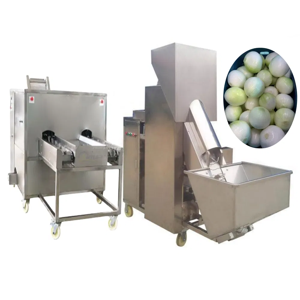 High Efficiency Automatic Onion Peeling and Root Cutting Machine for Industrial Processing