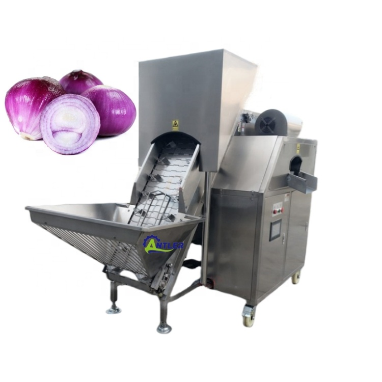High Efficiency Automatic Onion Peeling and Root Cutting Machine for Industrial Processing