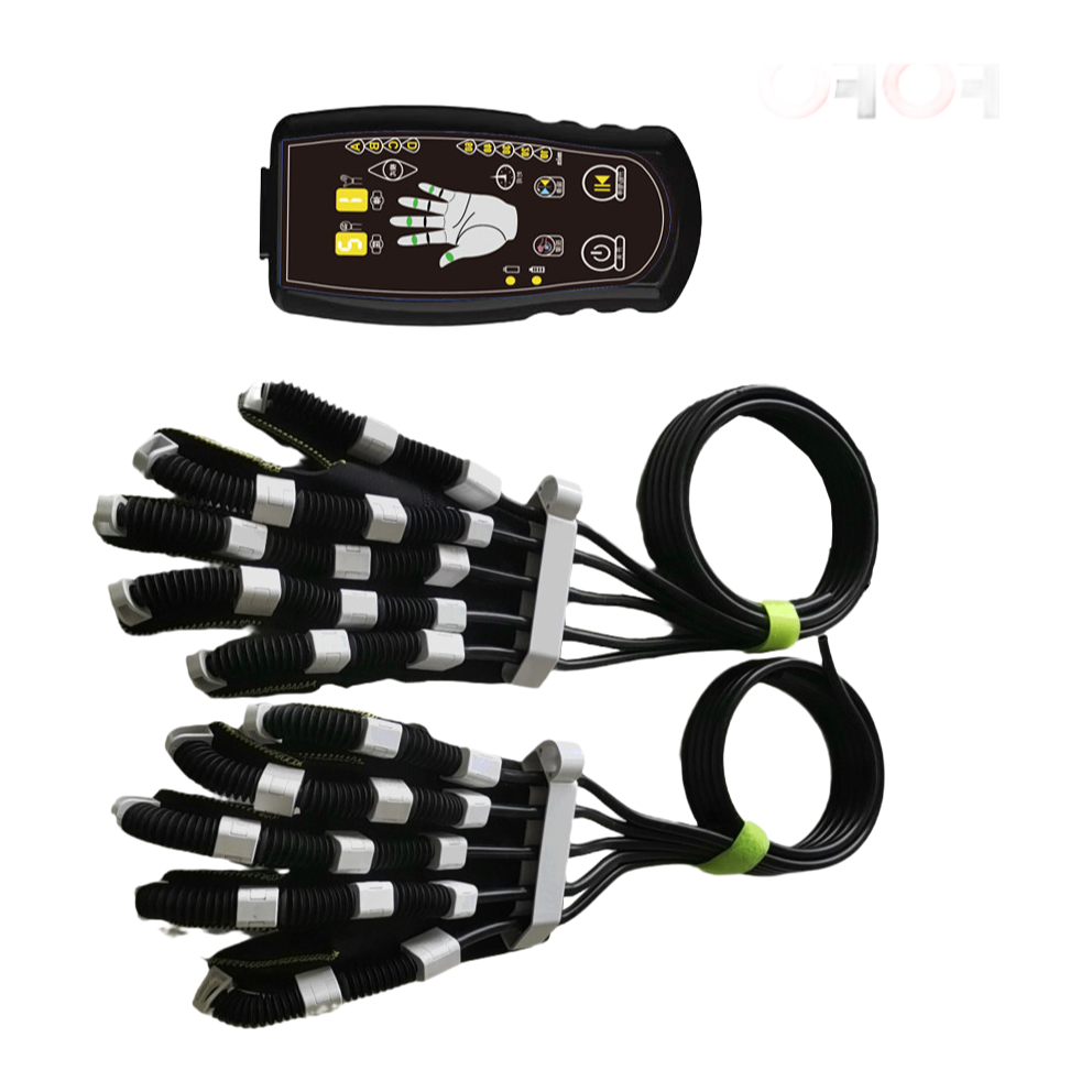 Portable Rechargeable Finger Hand Wrist Recovery Massage Robot Glove with Air Wave Function