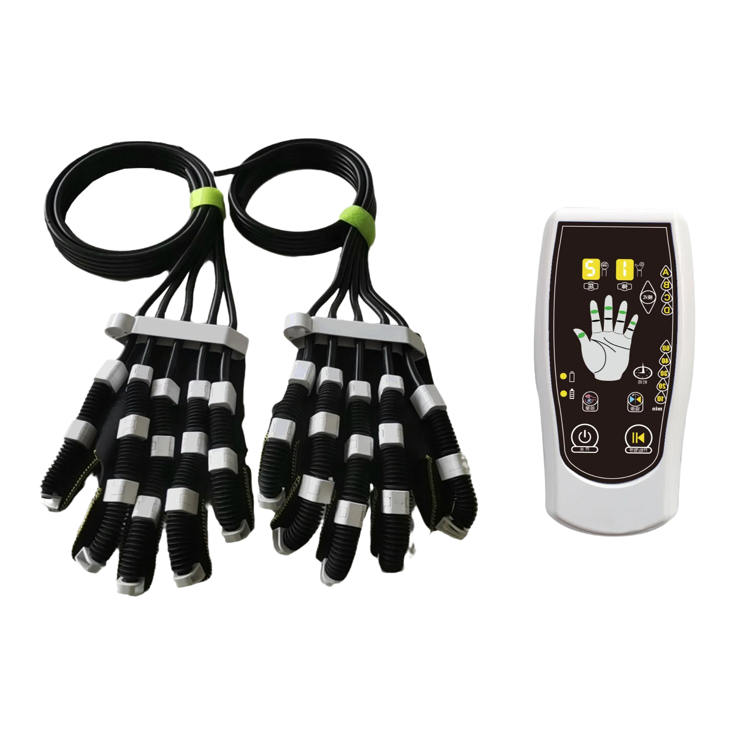 Portable Rechargeable Finger Hand Wrist Recovery Massage Robot Glove with Air Wave Function