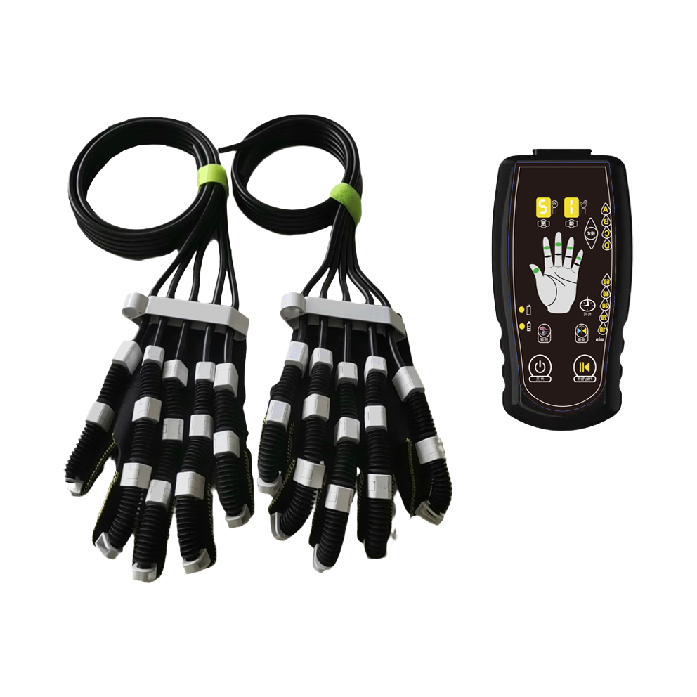 Portable Rechargeable Finger Hand Wrist Recovery Massage Robot Glove with Air Wave Function