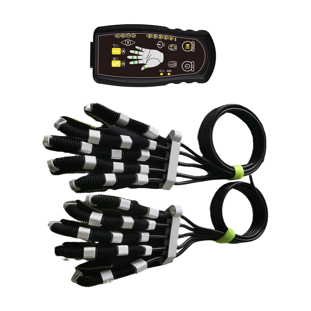 Portable Rechargeable Finger Hand Wrist Recovery Massage Robot Glove with Air Wave Function