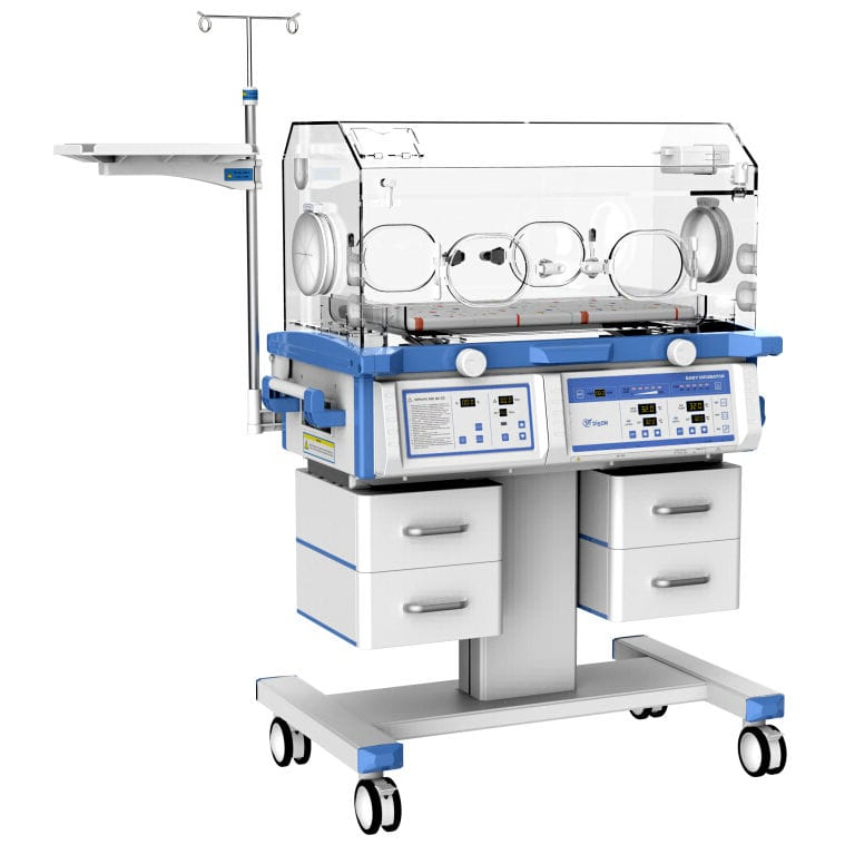 CE Certified Pediatric Incubator with Double Wall Hood and Multiple Safety Alarms