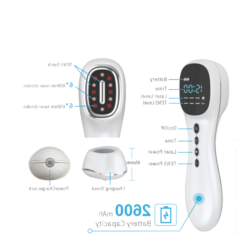 FDA/CE Certified HD-Cure Pro Laser Device with Adjustable TENS 40-200Hz