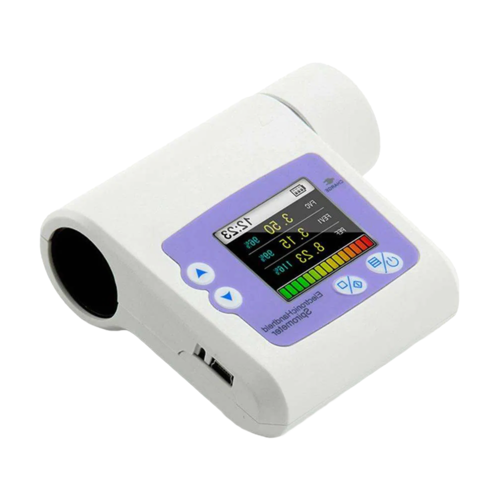 Portable Digital Spirometer with Flow-Volume Chart and Data Storage Function