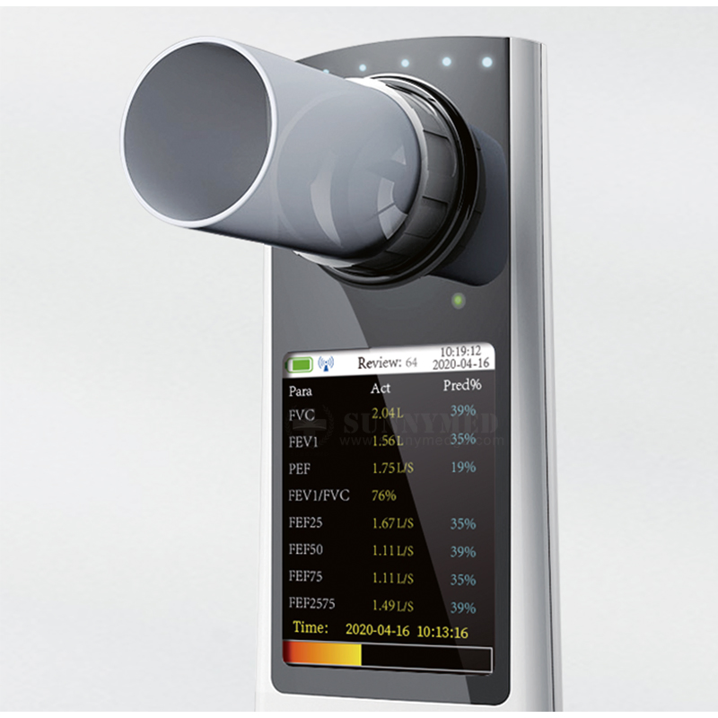 High Accuracy Portable Spirometer for Adults - SY-C039 Lung Function Testing Device with LCD Display
