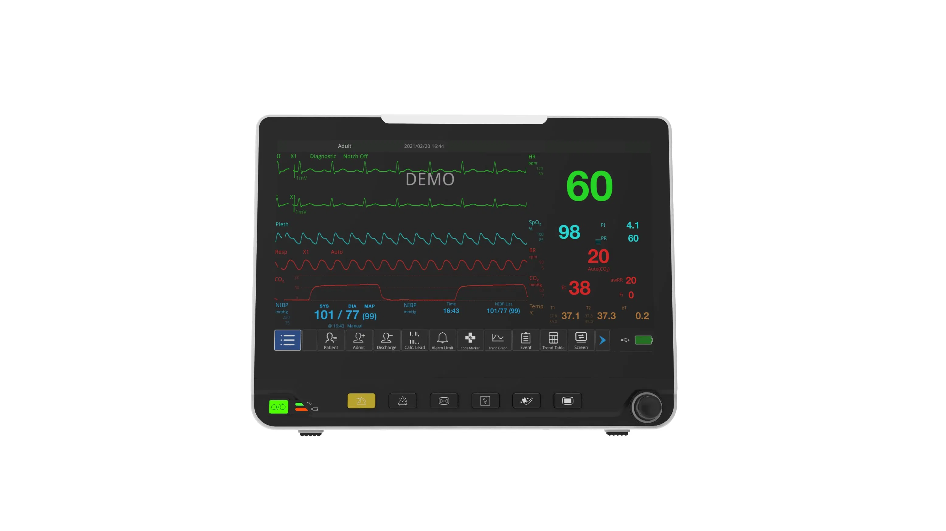 ISO13485 Certified Multi-Parameter Patient Monitor for All Age Groups with HD Display