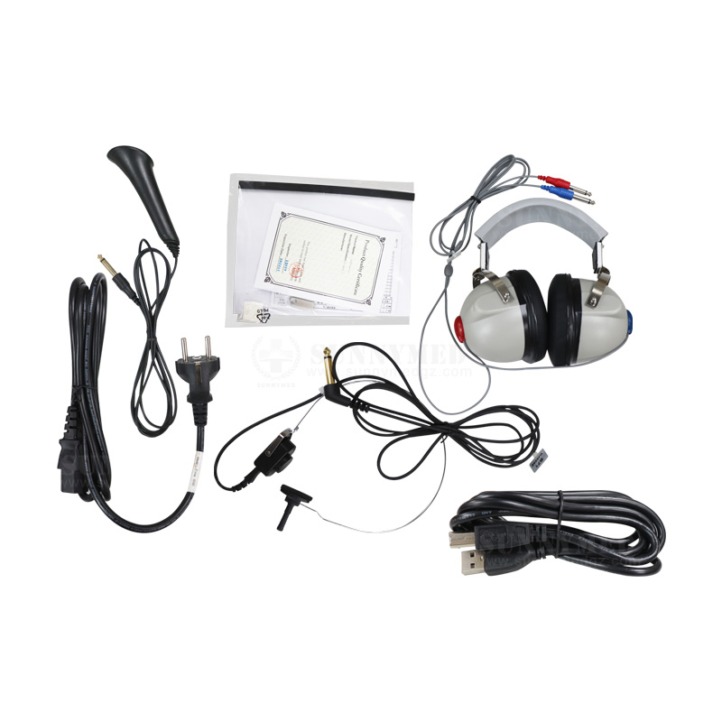 Medical Grade Audiometer with Air/Bone Conduction Testing 125Hz-8000Hz Range