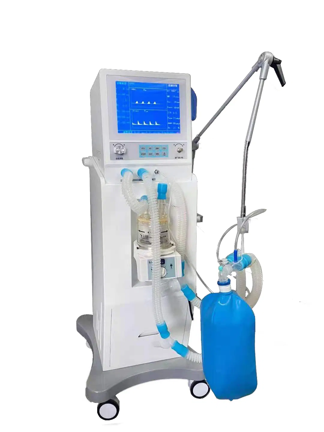 Compact Portable Ventilator with Wheels for ICU and Anesthesia Applications