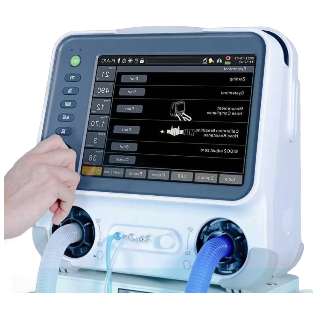 Portable Medical Ventilator with 10.4" Touchscreen - PRVC/APRV/CPAP Modes for ICU Use