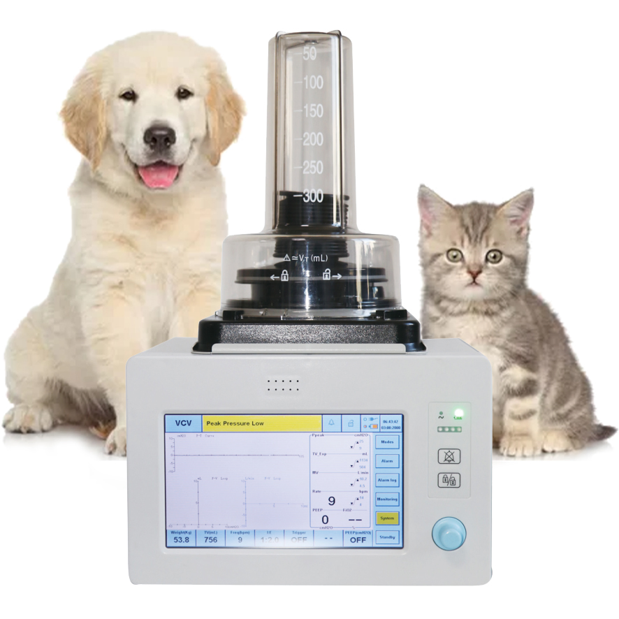 ISO CE Certified IN-80V Veterinary Ventilator for Small and Large Animals with 2-Hour Backup Battery