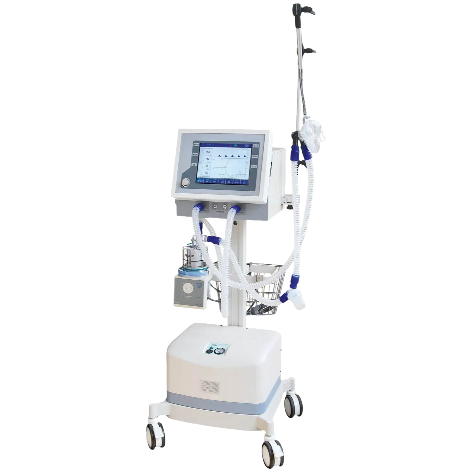 Class II Certified Ventilator Machine with Adjustable Tidal Volume 20-1500ml and Oxygen Concentration 45-100%