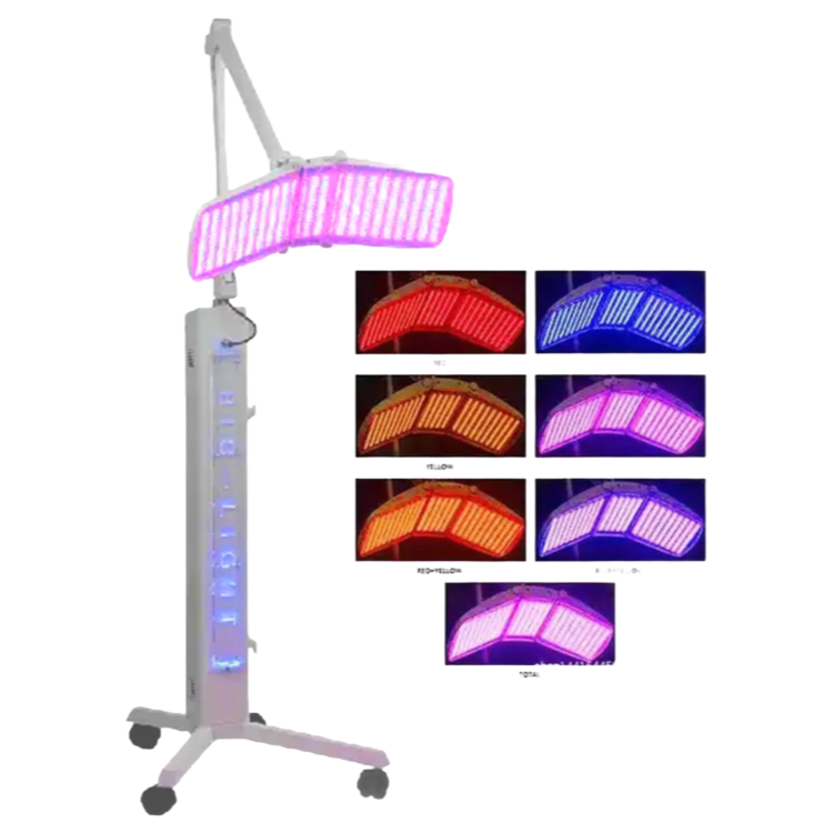 Portable 7 LED Color Therapy Device with Red Blue Yellow Infrared Light for Skin Care