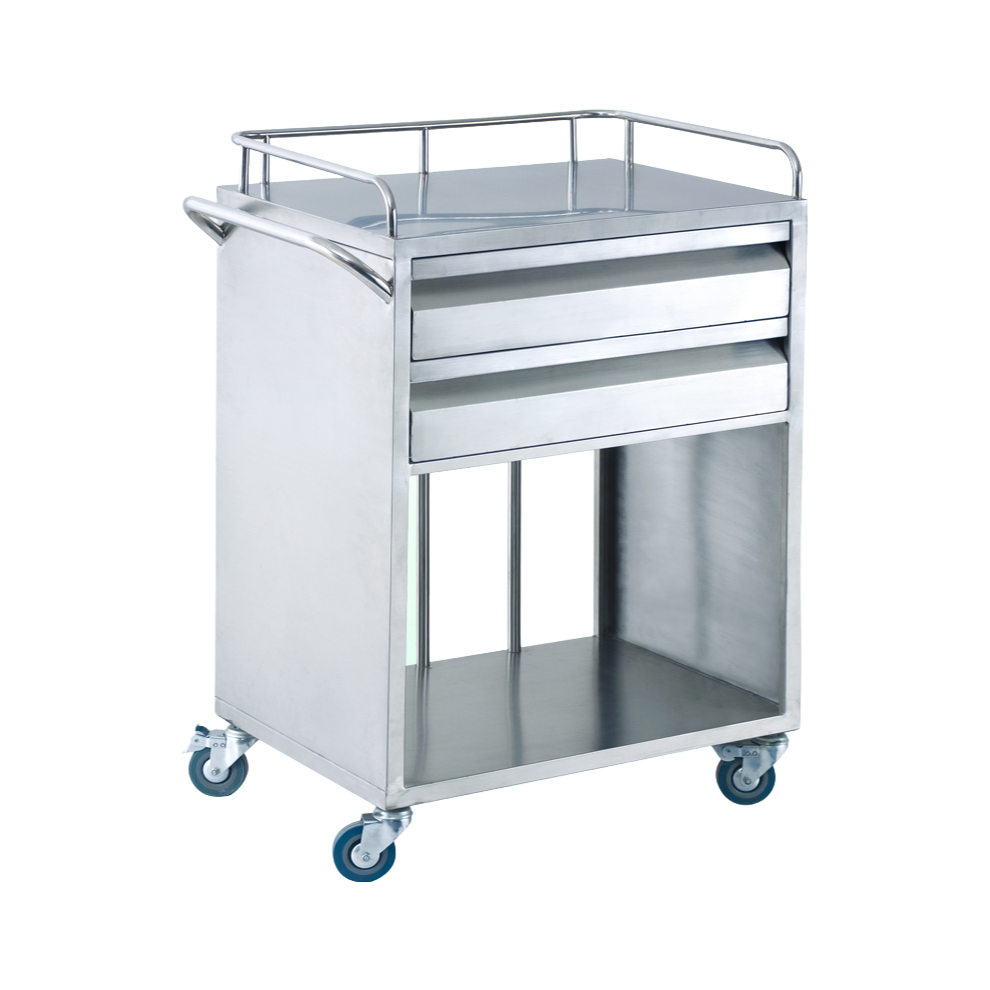 Stainless Steel Medical Record Cart with Swivel Casters - SLV-C4020 Hospital Trolley