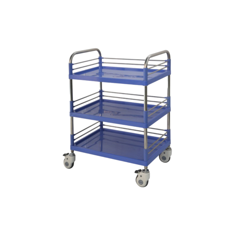 ABS Plastic Stainless Steel Medical Dressing Trolley with 3 Shelves - Hospital Nursing Cart