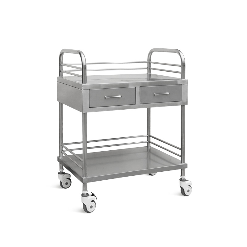 NWM006-1 FDA Approved Stainless Steel Medical Emergency Cart with Drawer for Hospitals