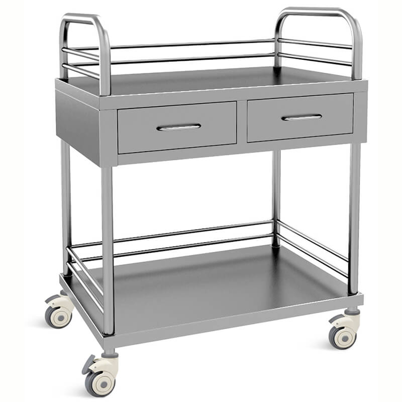 NWM006-1 FDA Approved Stainless Steel Medical Emergency Cart with Drawer for Hospitals