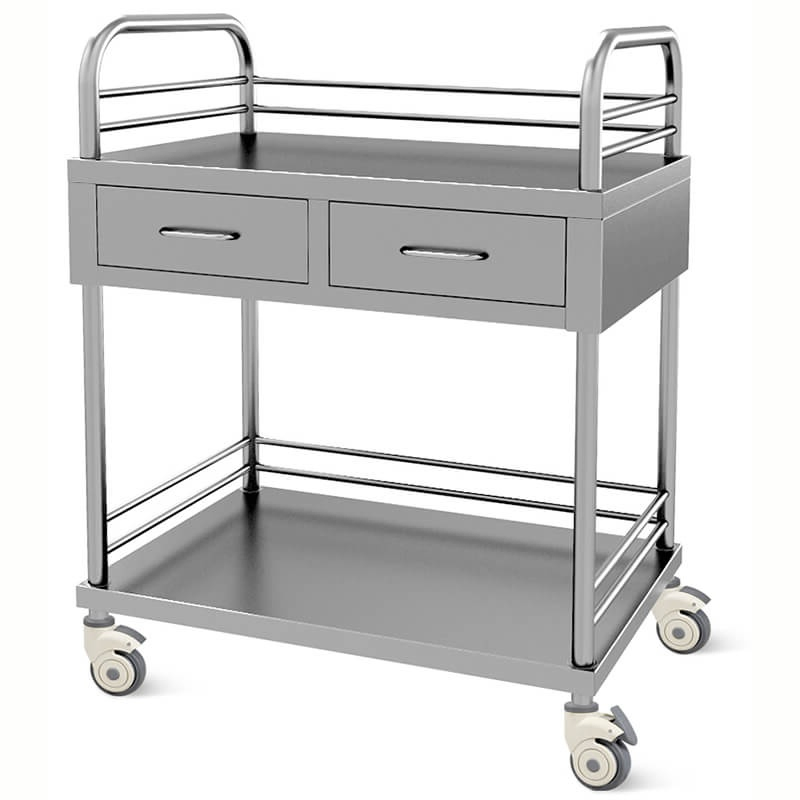 NWM006-1 FDA Approved Stainless Steel Medical Emergency Cart with Drawer for Hospitals