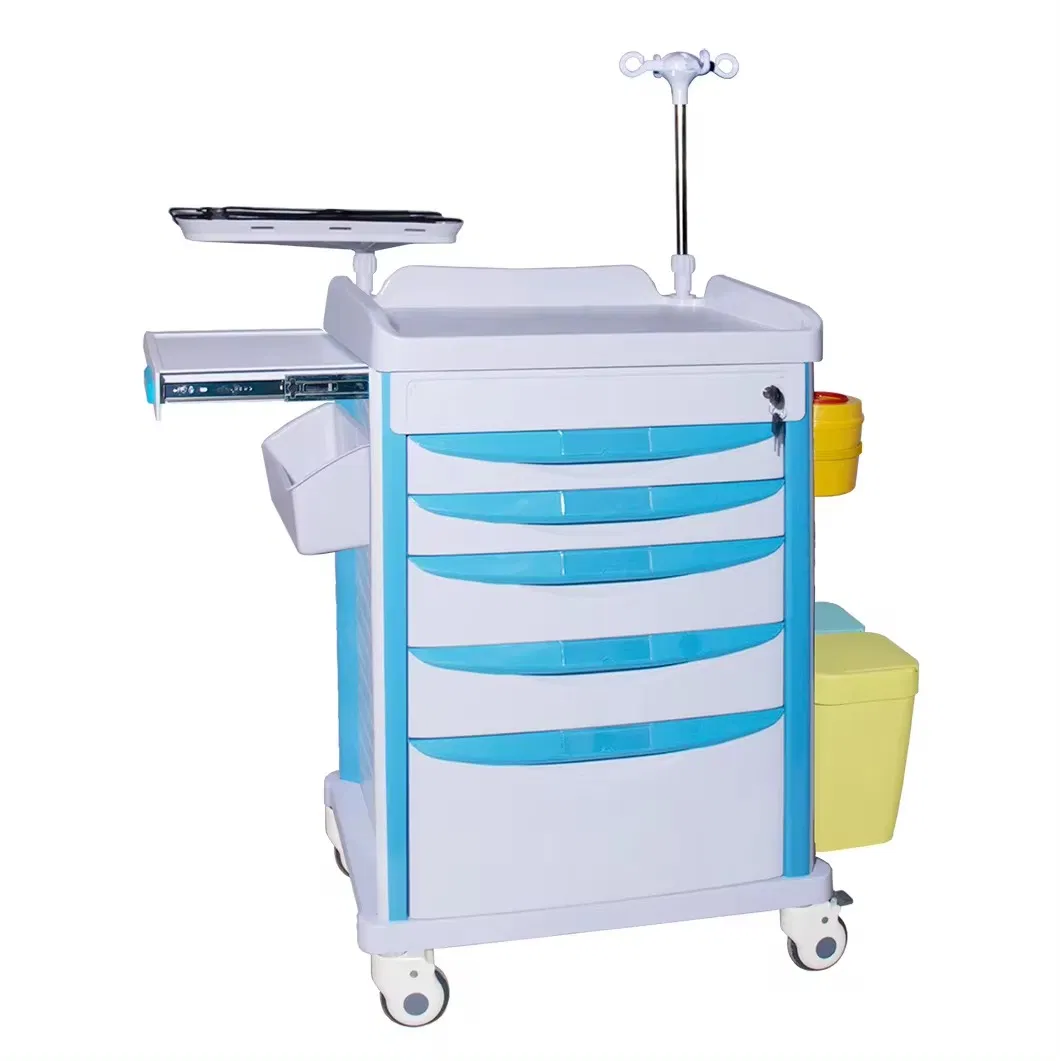 High-Quality ABS Emergency Medical Trolley for Hospital Outpatient and Emergency Use