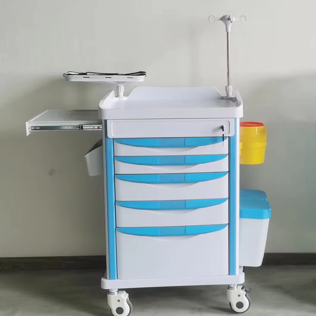 High-Quality ABS Emergency Medical Trolley for Hospital Outpatient and Emergency Use