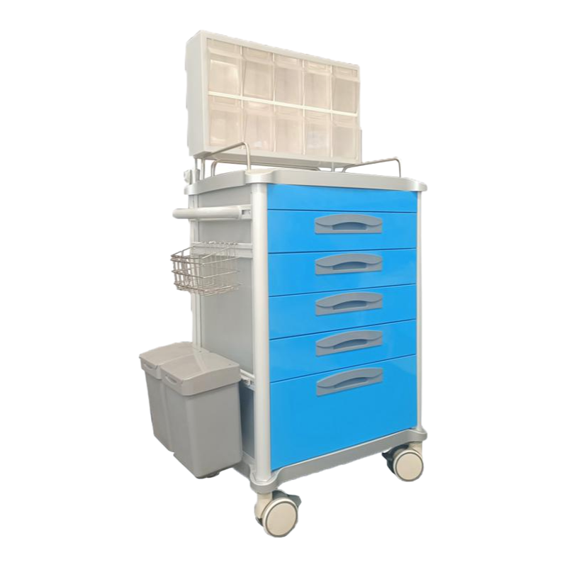 Professional Medical Emergency Anesthesia Trolley Cart with ABS & Stainless Steel Construction