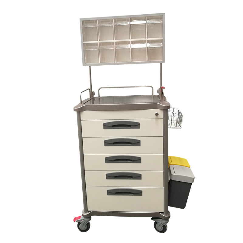 Professional Medical Emergency Anesthesia Trolley Cart with ABS & Stainless Steel Construction