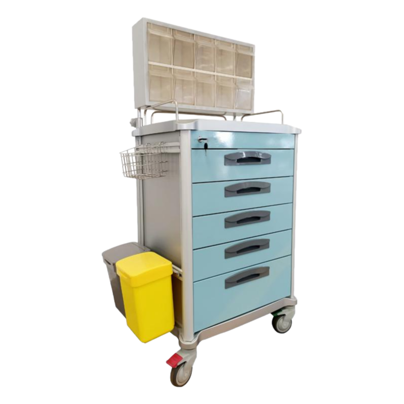 Professional Medical Emergency Anesthesia Trolley Cart with ABS & Stainless Steel Construction