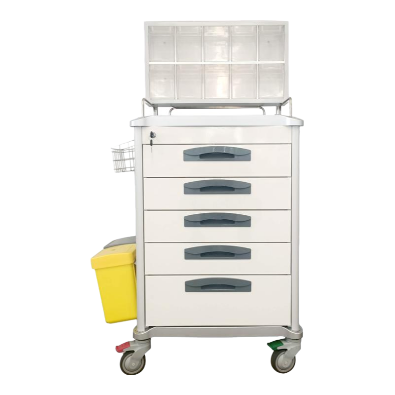 Professional Medical Emergency Anesthesia Trolley Cart with ABS & Stainless Steel Construction