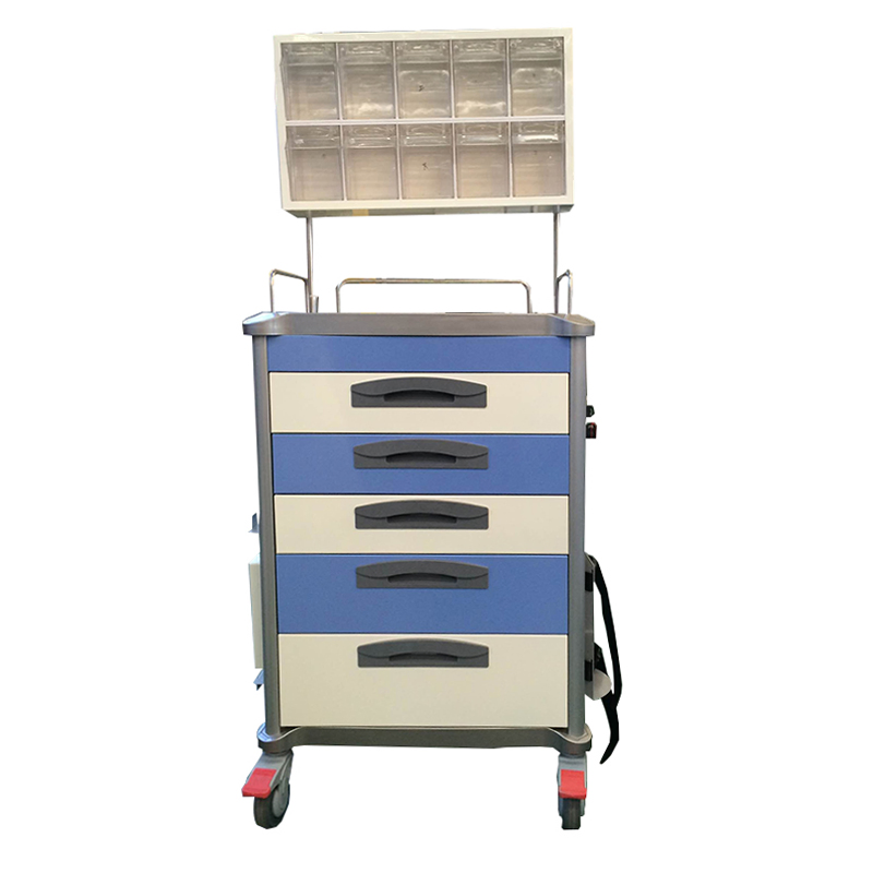Professional Medical Emergency Anesthesia Trolley Cart with ABS & Stainless Steel Construction