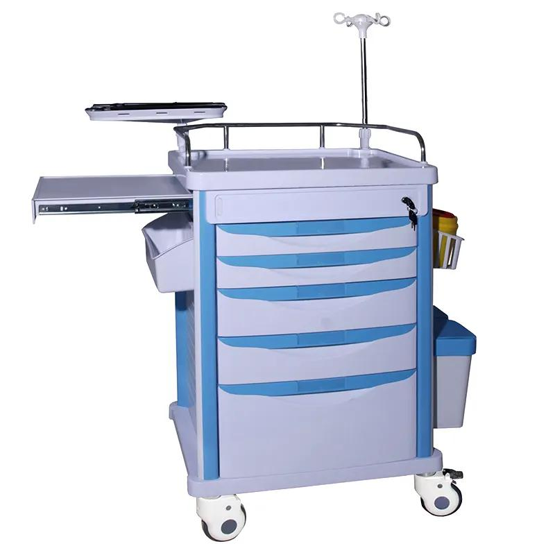 Stainless Steel Hospital Utility Carts with Adjustable Shelves - Medical Storage Trolley for Clinics
