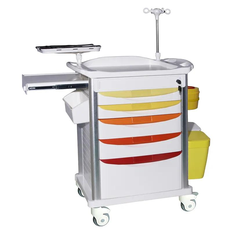 Stainless Steel Hospital Utility Carts with Adjustable Shelves - Medical Storage Trolley for Clinics