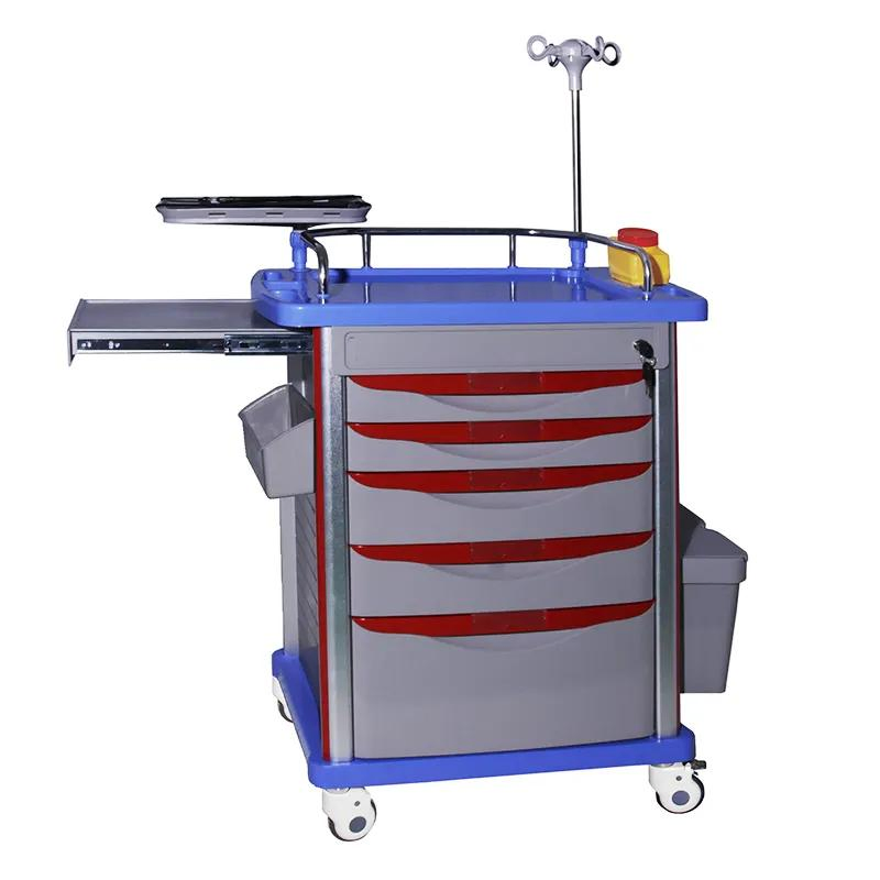 Stainless Steel Hospital Utility Carts with Adjustable Shelves - Medical Storage Trolley for Clinics