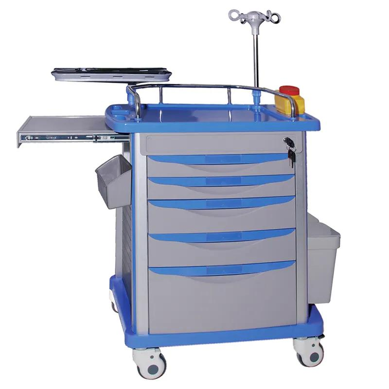 Stainless Steel Hospital Utility Carts with Adjustable Shelves - Medical Storage Trolley for Clinics