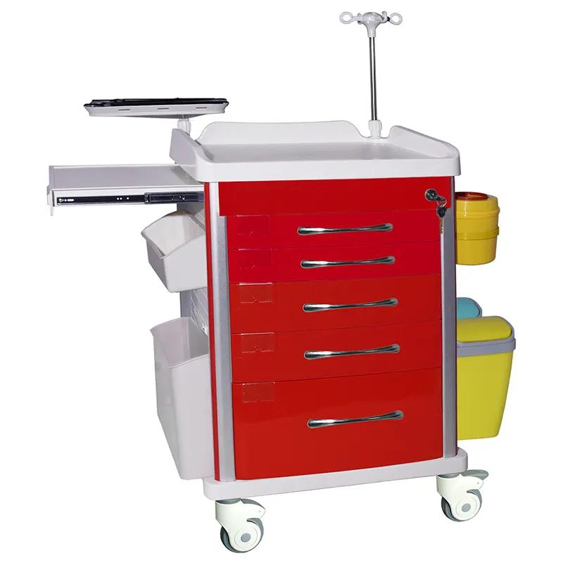 Stainless Steel Hospital Utility Carts with Adjustable Shelves - Medical Storage Trolley for Clinics