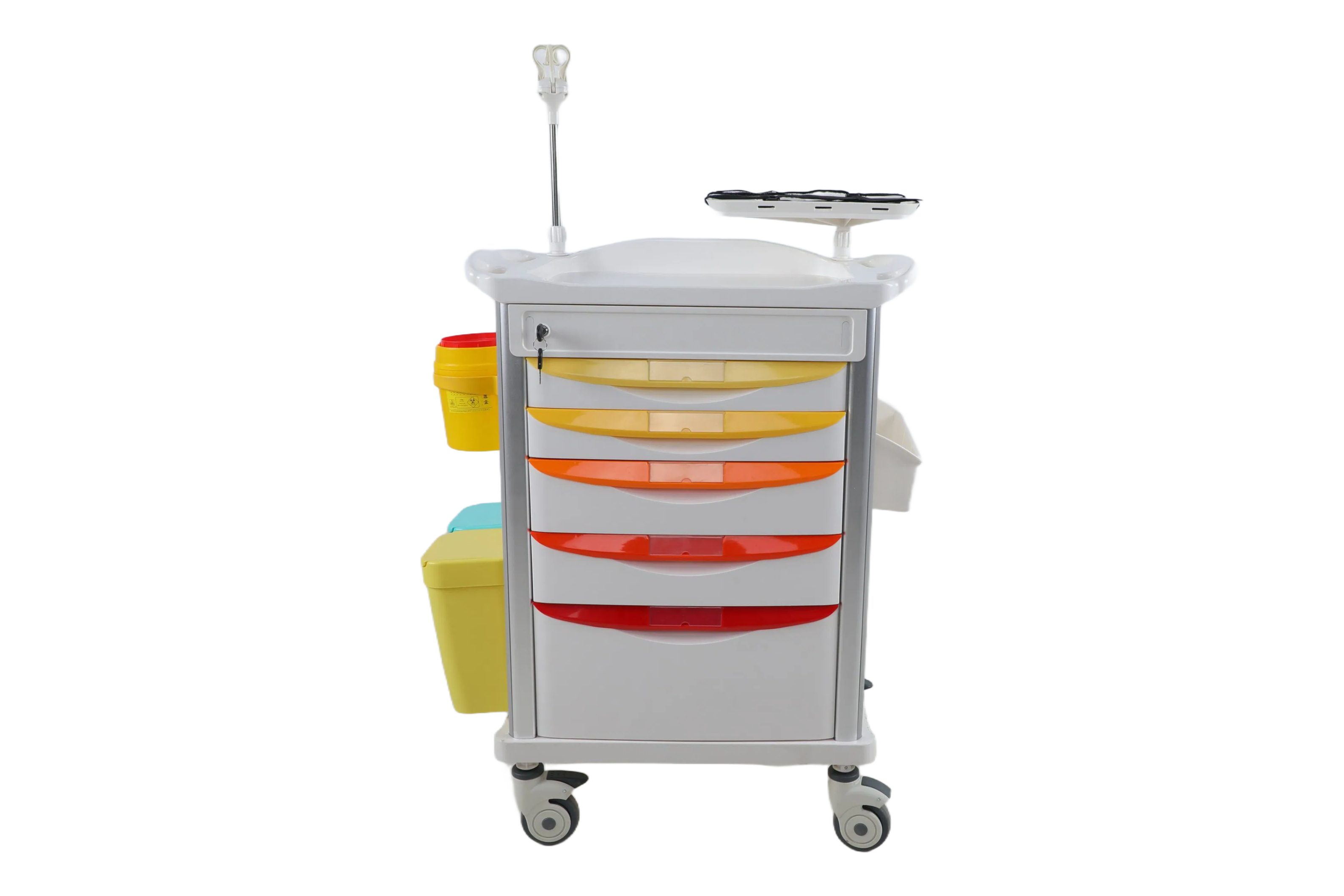 ABS Hospital Emergency Medical Trolley with CE ISO Certification for ICU and OR Rooms