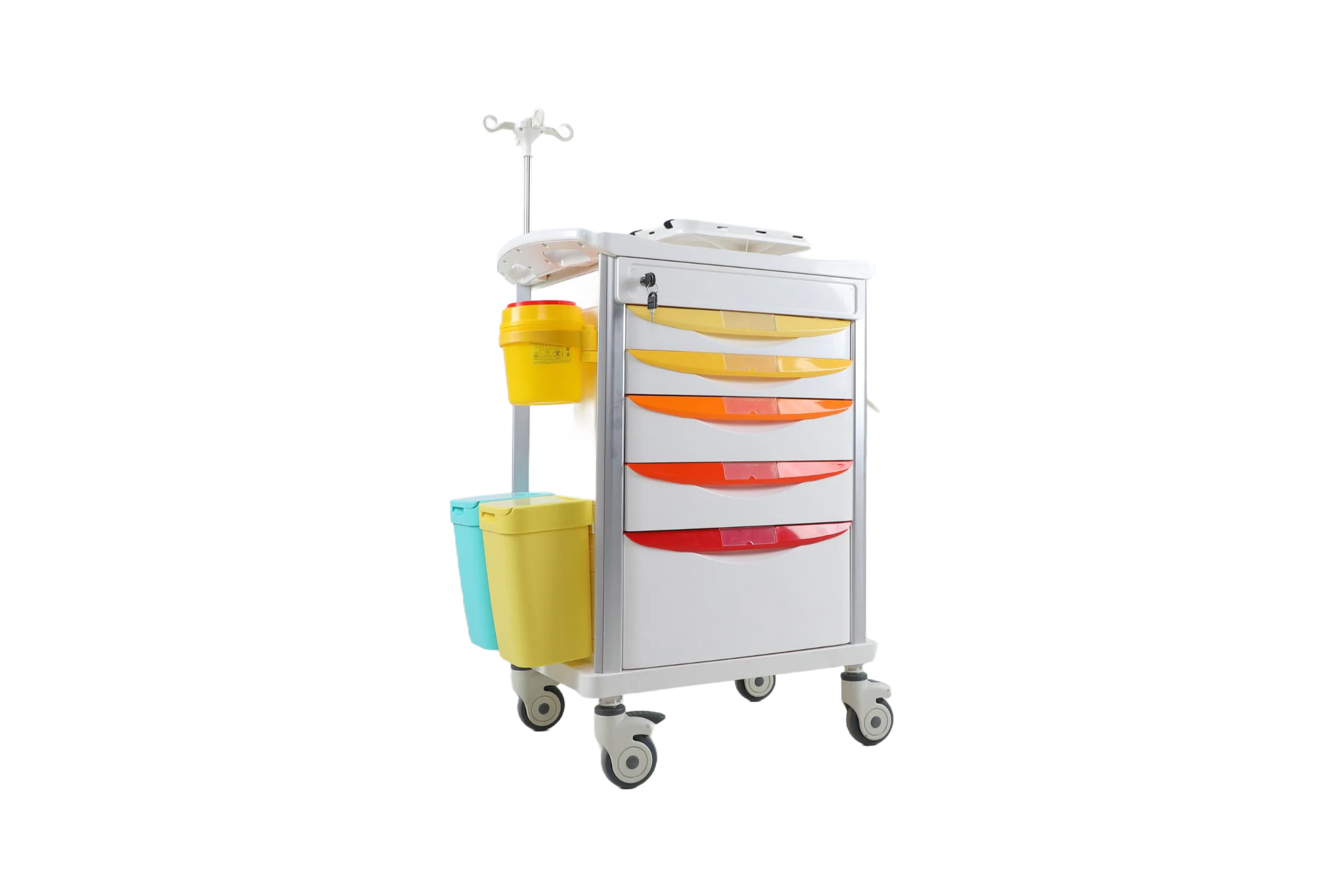 ABS Hospital Emergency Medical Trolley with CE ISO Certification for ICU and OR Rooms