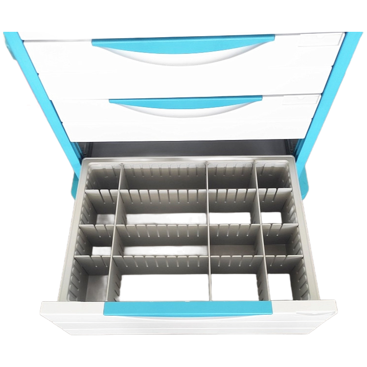 Medical Grade Emergency Cart with Flip-Top Waste Bin and Rotating Sharps Box